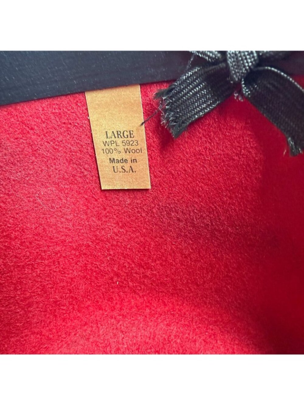 Sheplers L 7 1/4 Red 100% Pure Wool Western Cowboy Hat Made in USA Leather Band - Picture 10 of 11
